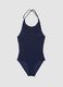 Costume intero blu in tessuto elasticizzato_0