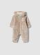 Grey hooded baby romper with Winnie the Pooh embroidery_0