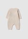 Beige newborn sleepsuit in stretch cotton perfect fit_1