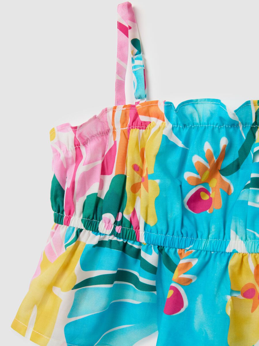 Girls' top in pure multicolour cotton, regular fit_2