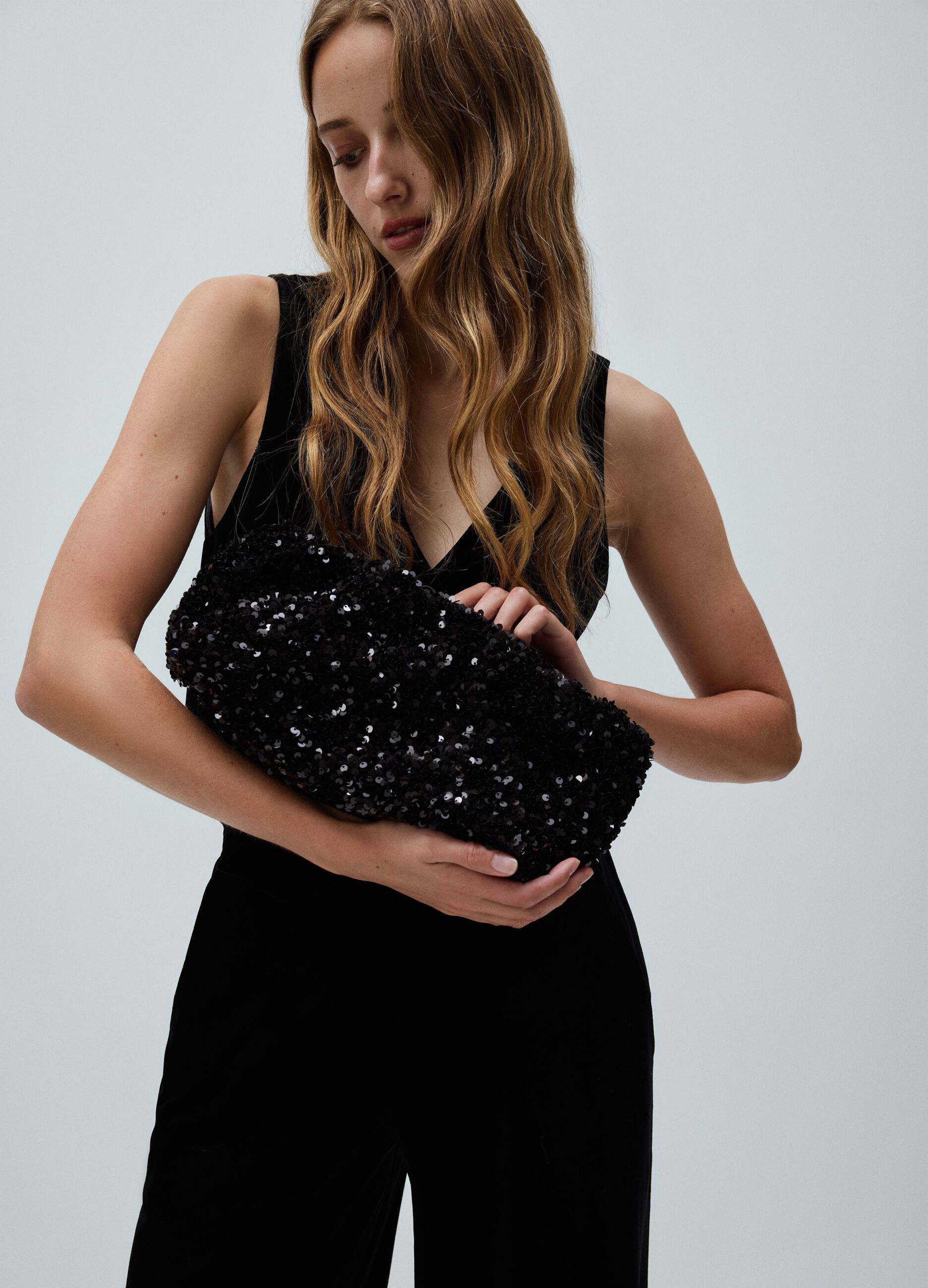 Black Clutch with Sequins