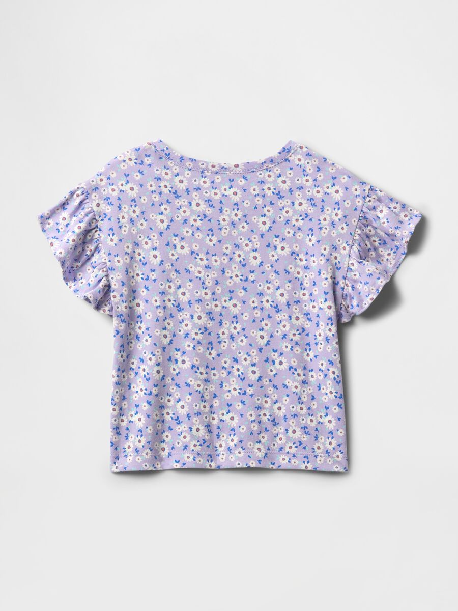 Lilac floral top with flutter sleeves_1