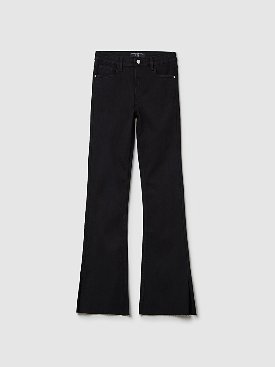 Flare-fit bootcut jeans with slits_4