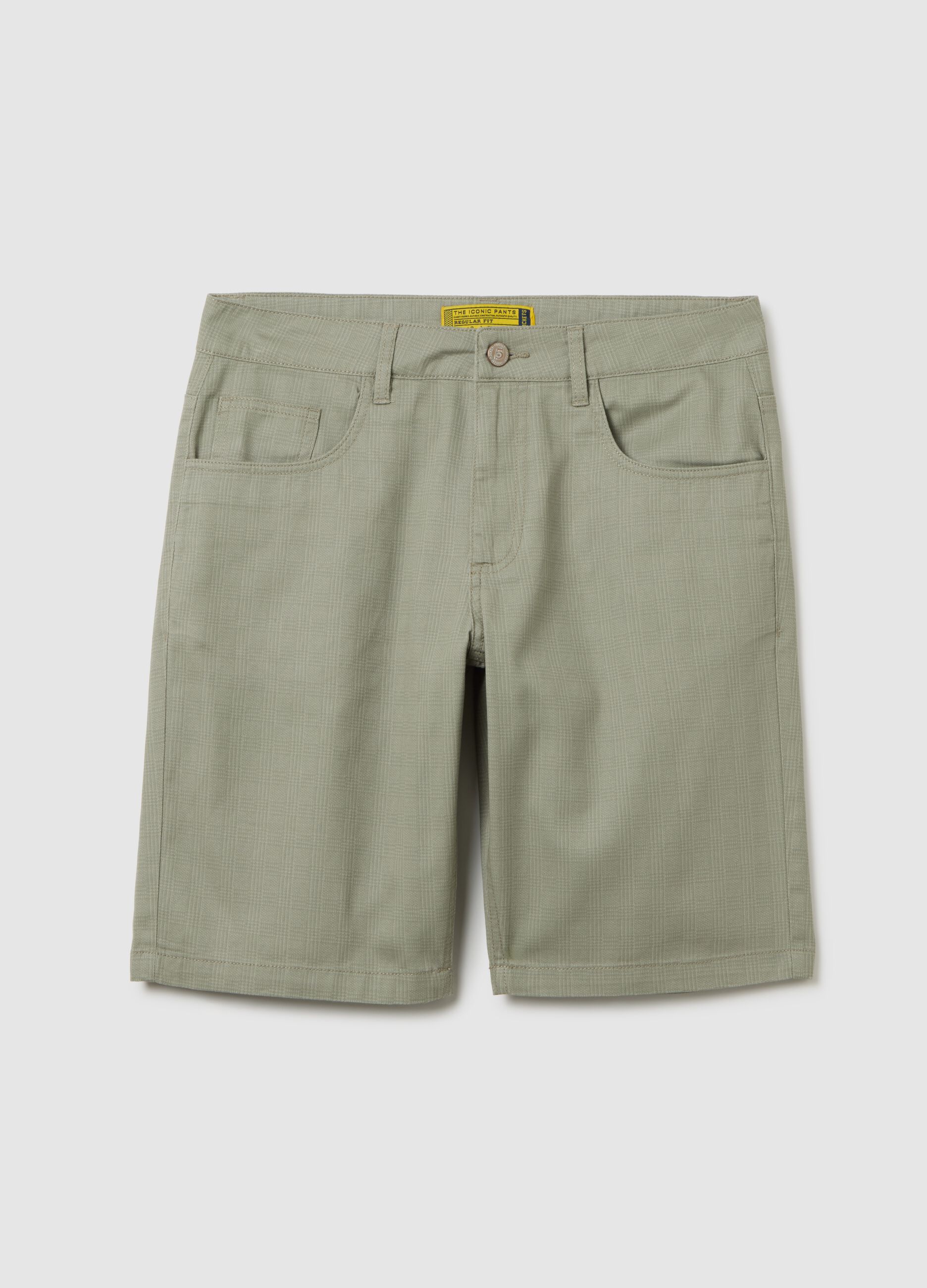 Men's Green Regular Fit Pure Cotton Shorts