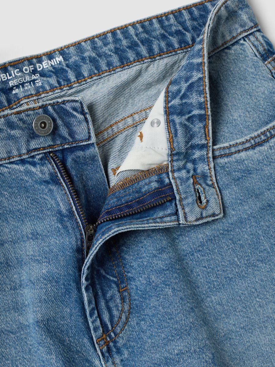 Jeans denim regular fit in puro cotone_2