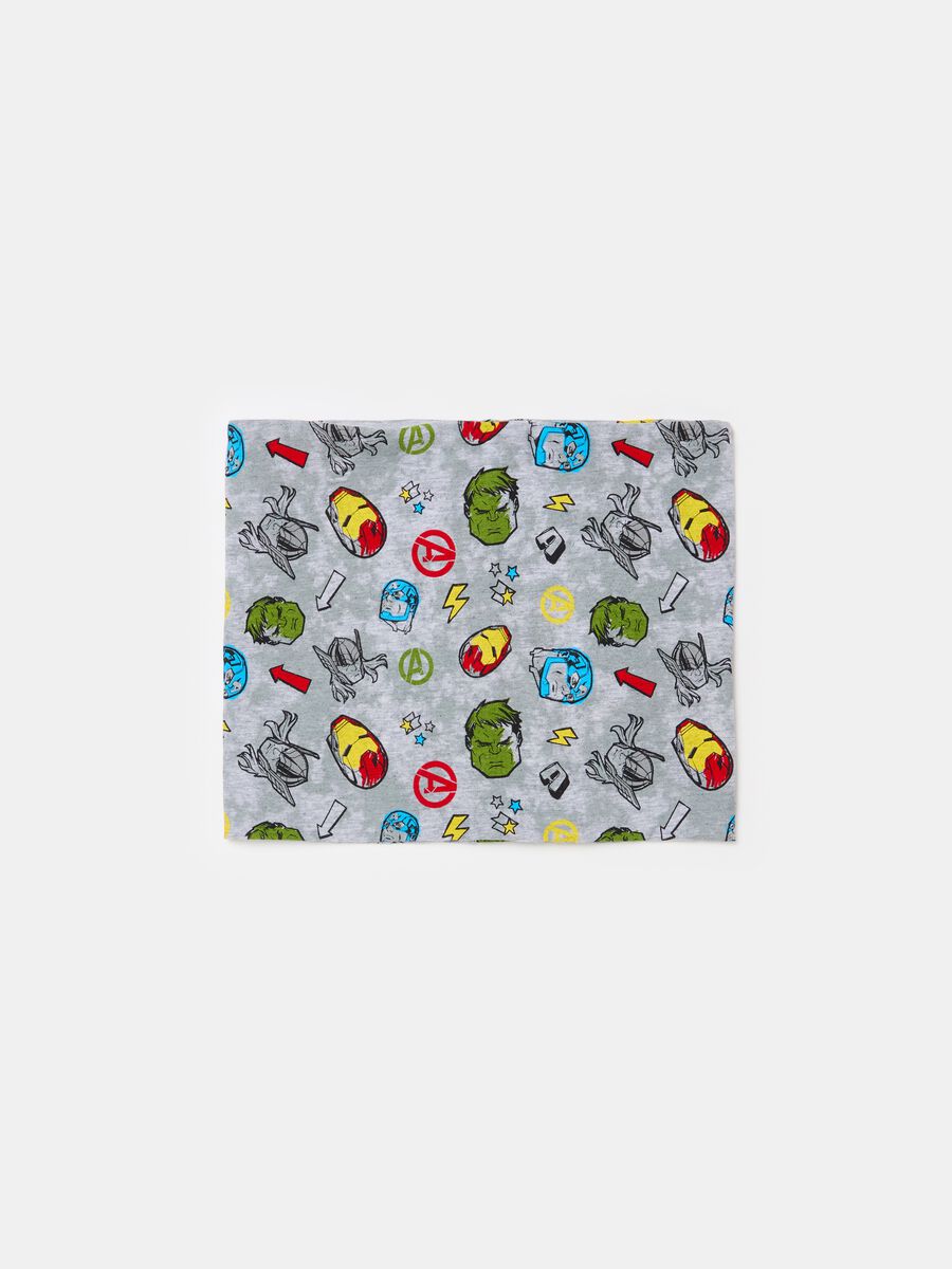 Stretch neck warmer with superheroes print_0