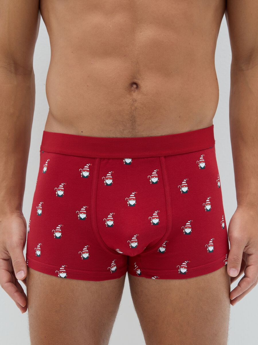 Multicoloured Christmas boxer twin pack in regular fit stretch cotton_1
