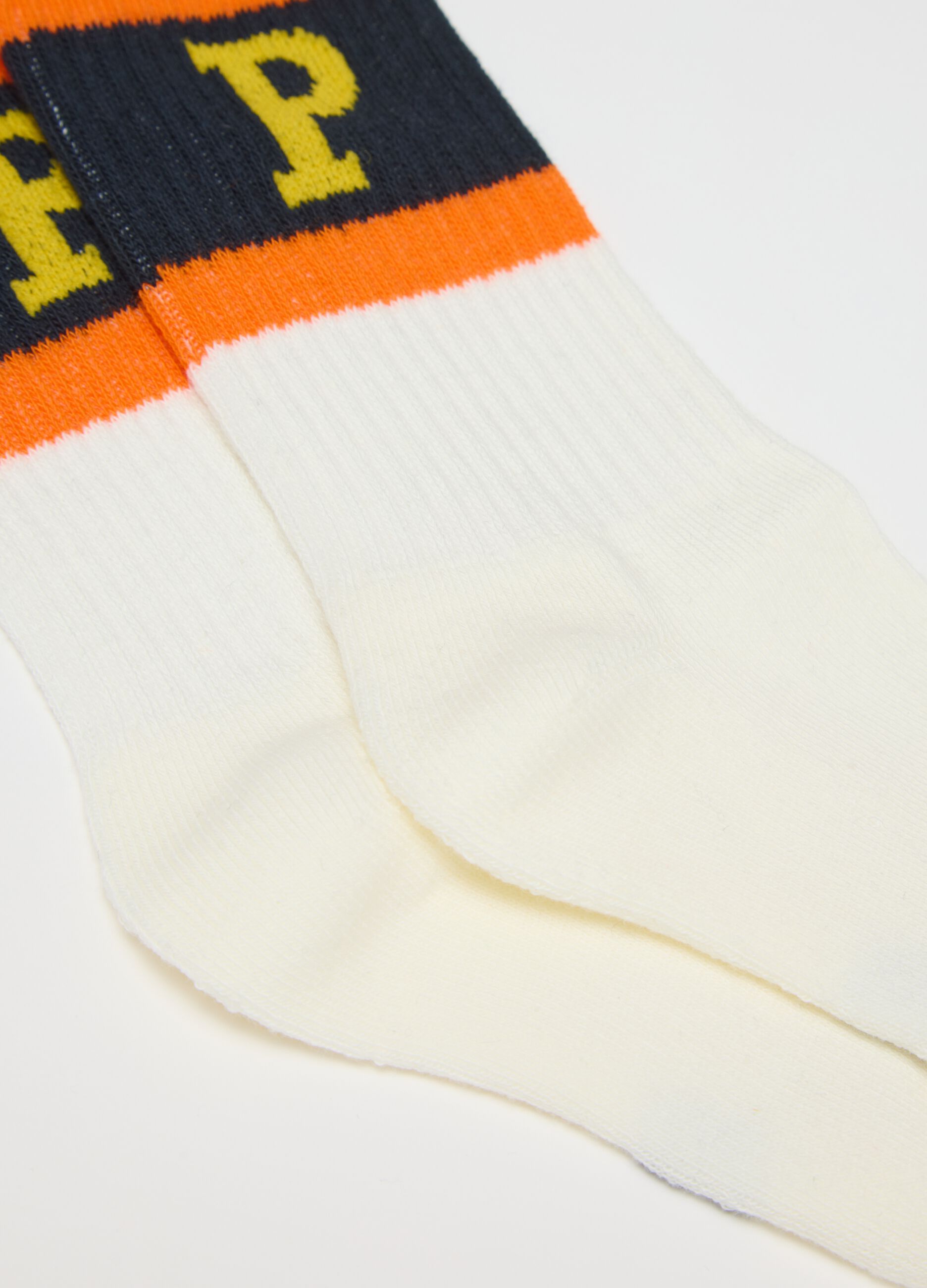 Boys' Multicolour Cotton Blend Sports Socks Twin Pack