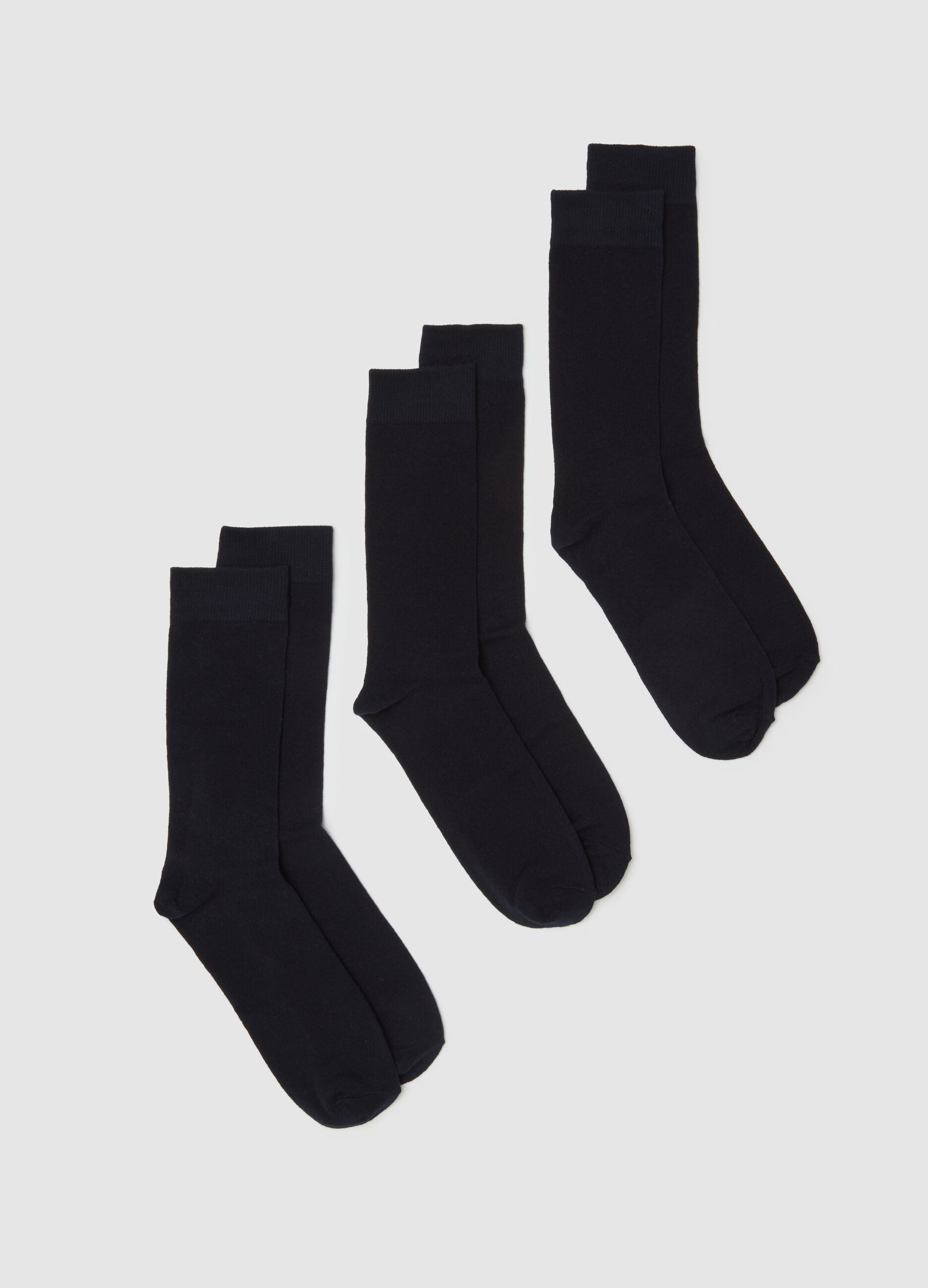 Blue Cotton Blend Socks Tripack