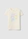 Beige pure cotton regular fit T-shirt with print for girls_0