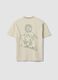 Beige pure cotton boys&rsquo; relaxed-fit T-shirt with slogan_4