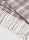 Grey Multicolour Checked Scarf with Fringes_2