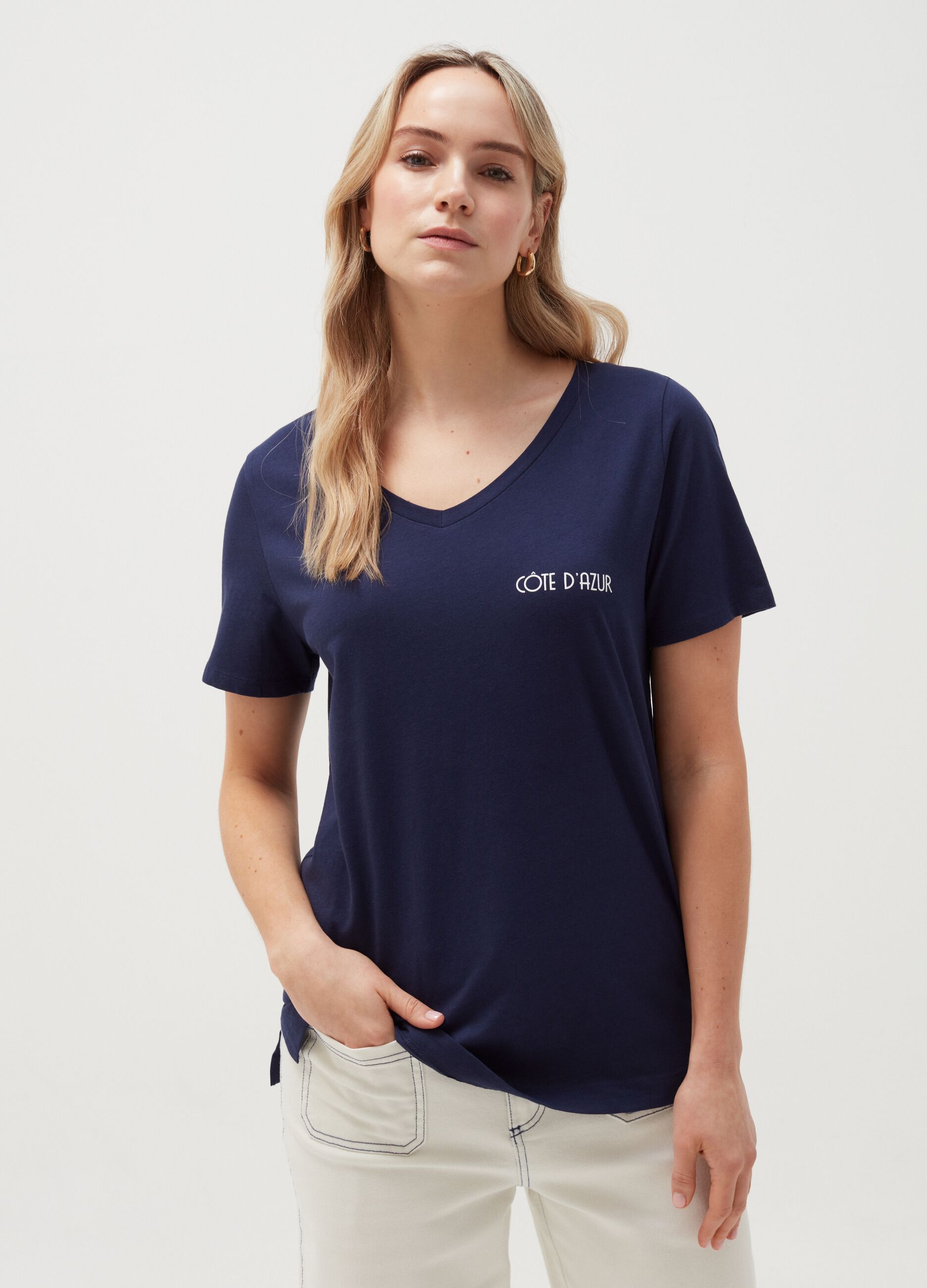 T-shirt in cotone con stampa Curvy MYA_0