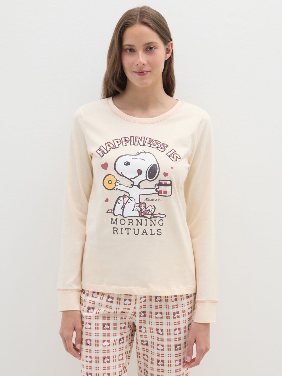 Beige cotton pyjamas with Snoopy_1