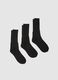 Set of black cotton-blend long socks tripack_0