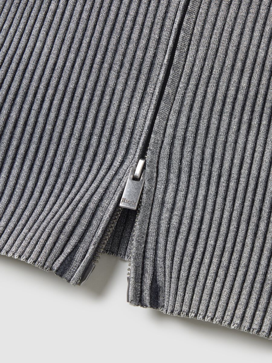 Full-Zip Ribbed Knit Vintage Grey_7