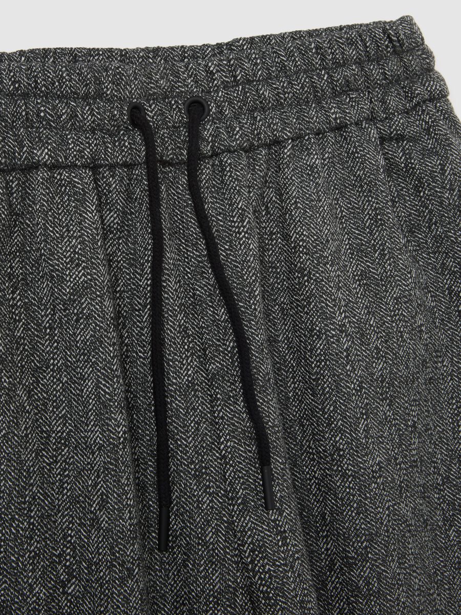Mélange Grey Regular Fit Trousers_5