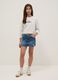 Girls' regular fit blue denim pure cotton miniskirt_0