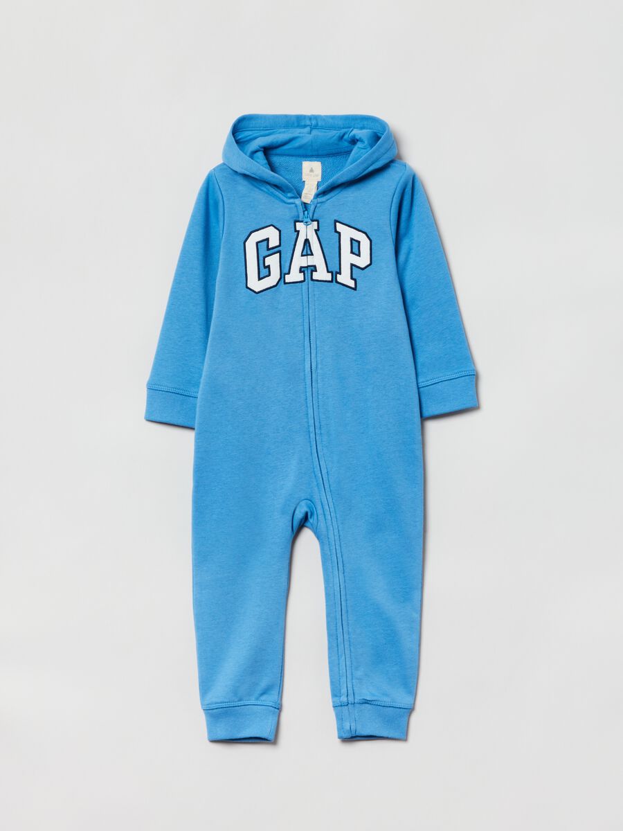 Onesie with hood and logo embroidery_0