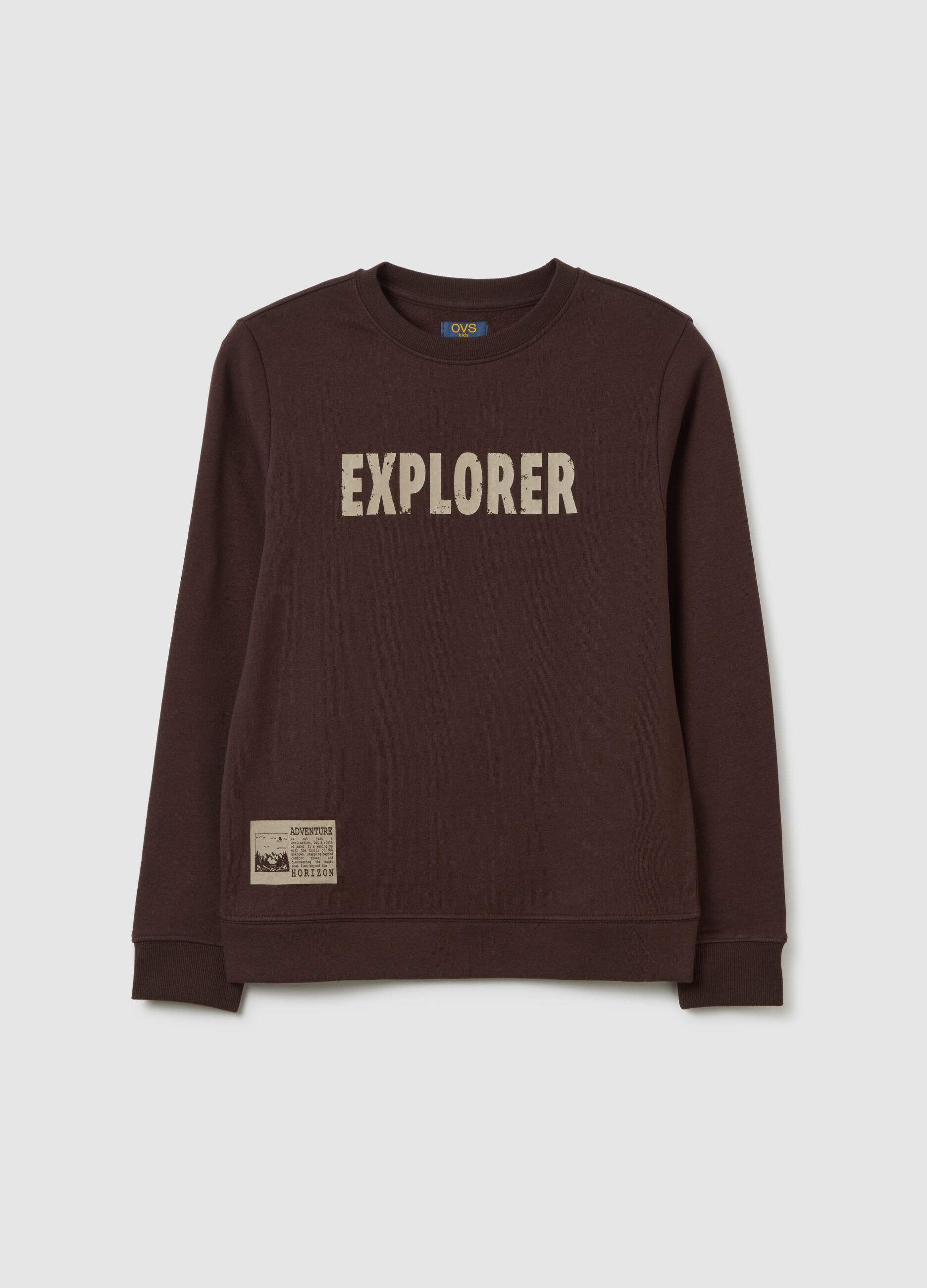 Boys' pure cotton brown sweatshirt regular fit