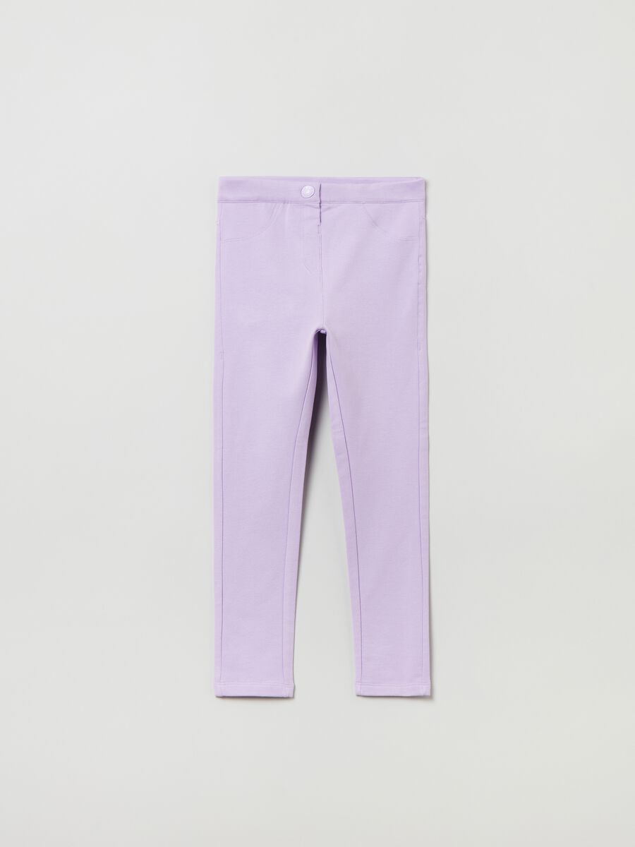 Solid colour treggings with pockets_0
