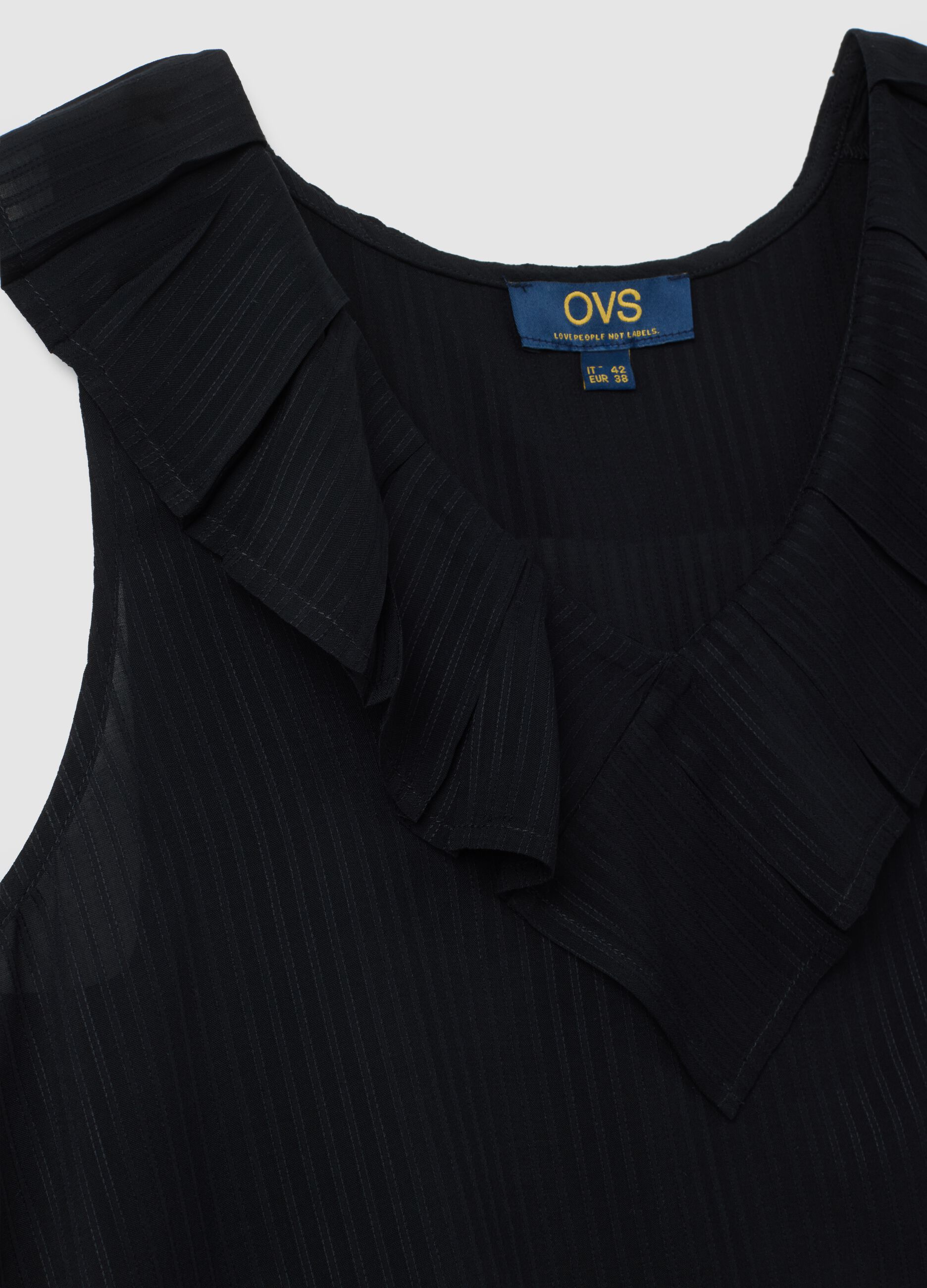 Black oversized pure viscose blouse