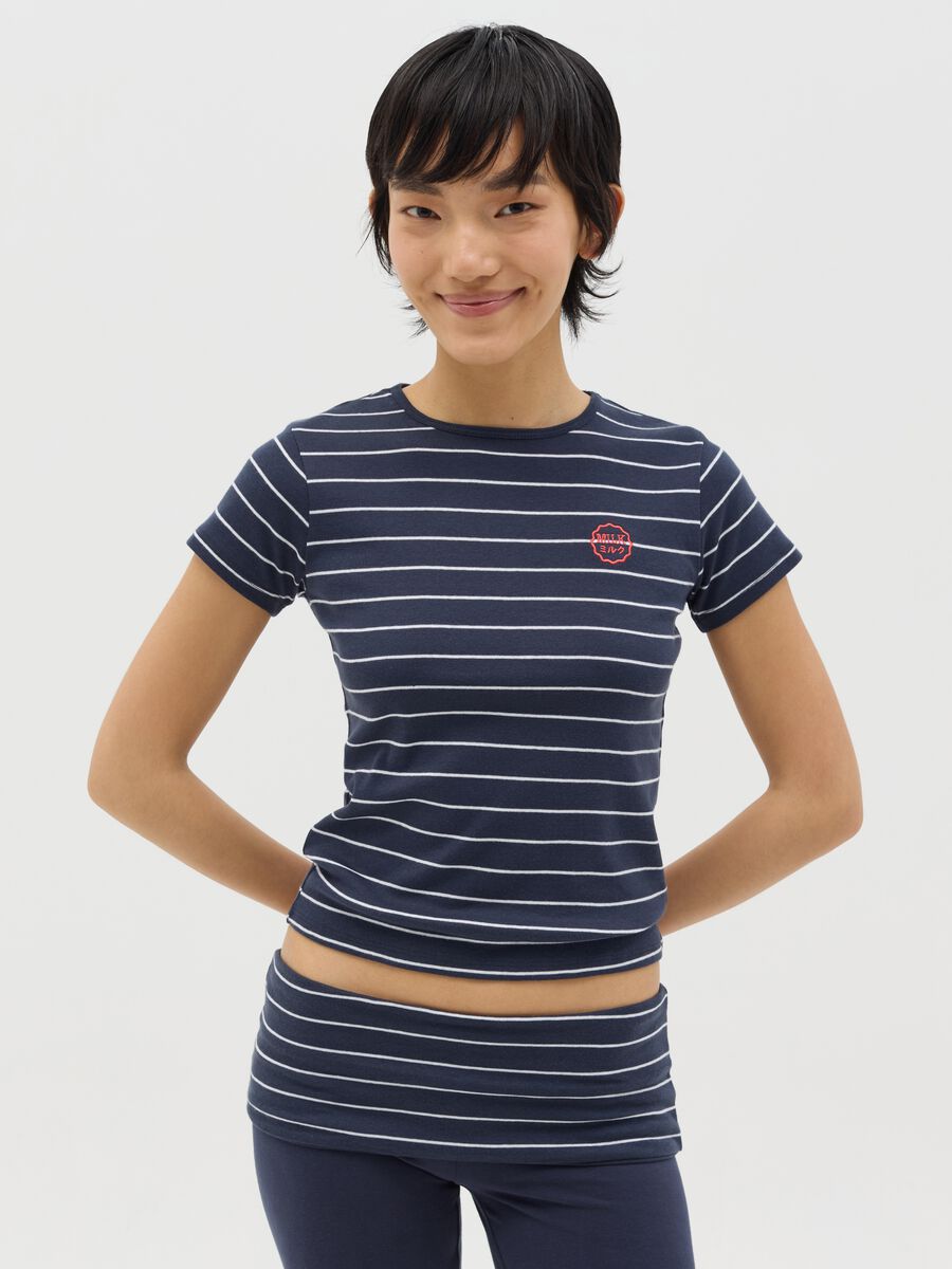 T-shirt slim fit in cotone_0