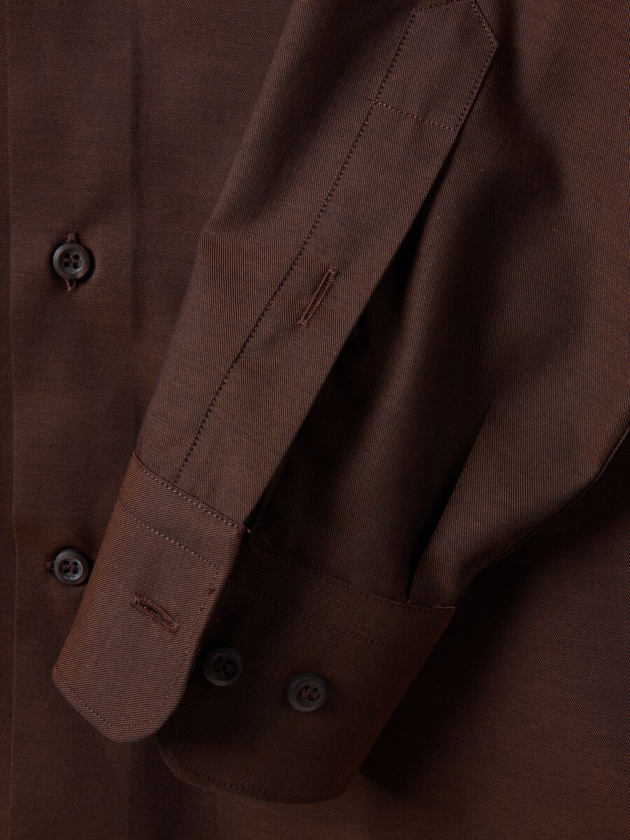 Pure cotton brown shirt regular fit easy iron_1