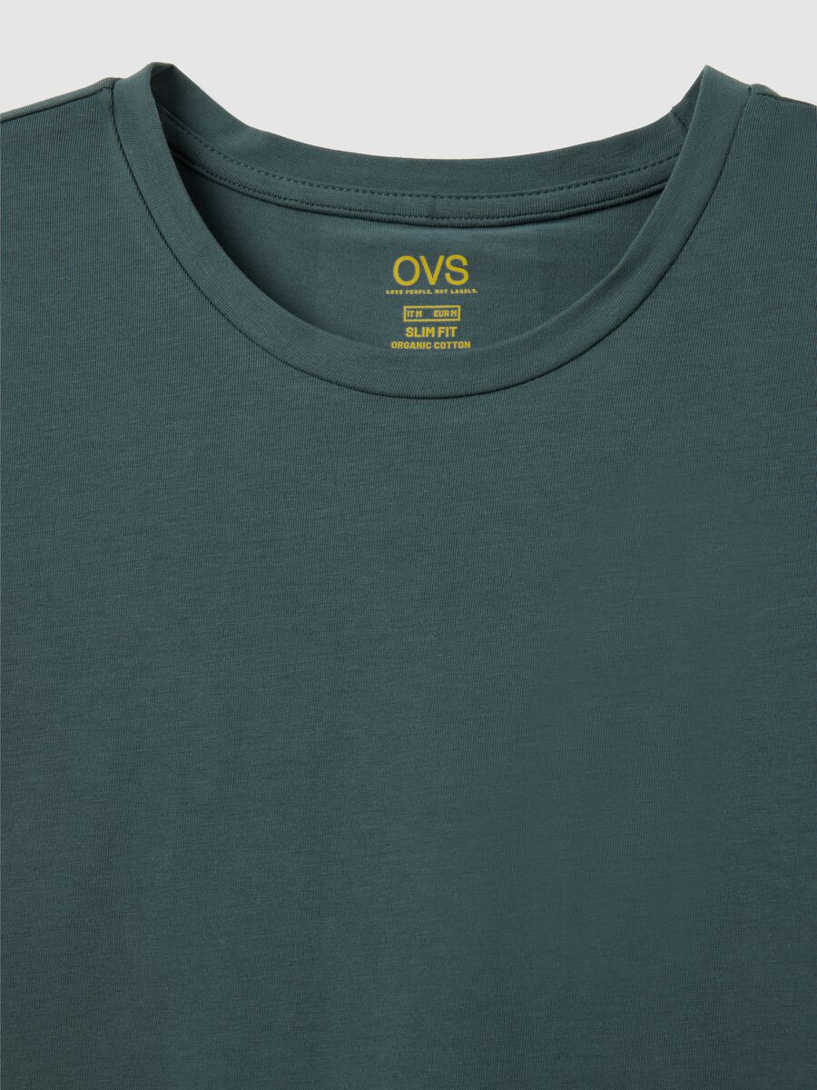 Men's green cotton slim fit T-shirt_5