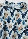Maglia blu in cotone elasticizzato con stampa floreale_5