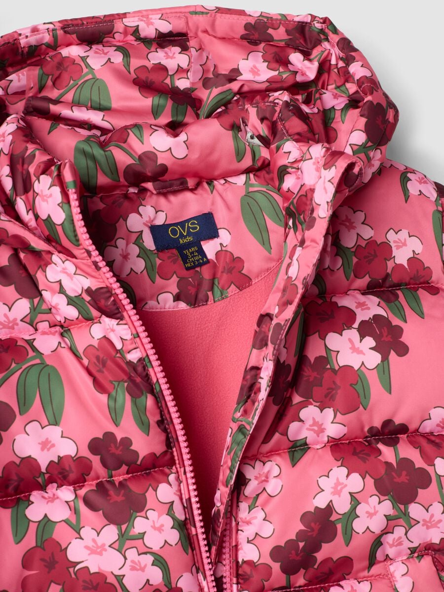 Girls&rsquo; multicoloured floral padded jacket with detachable hood_2