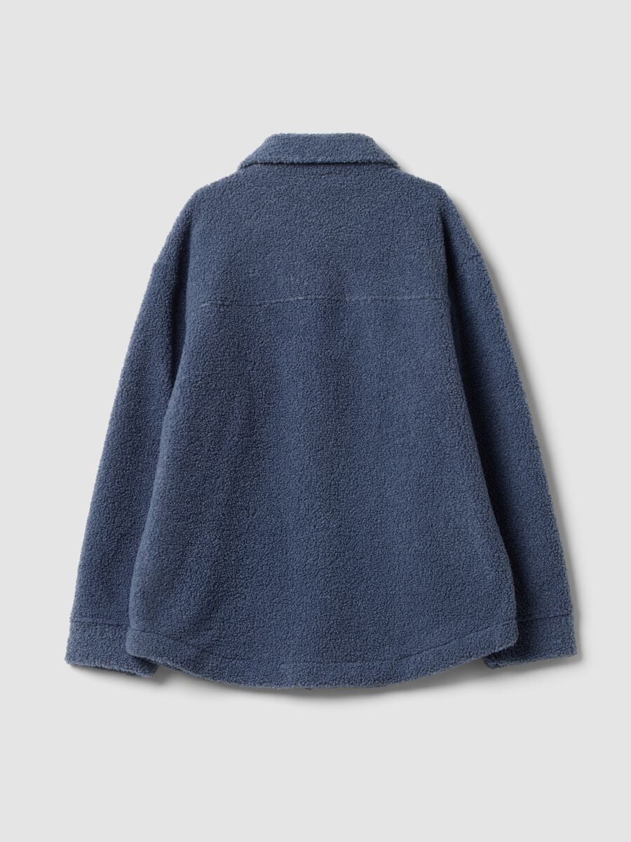 Shacket blu in sherpa con bottoni relaxed fit ALTAVIA STUDIO_6