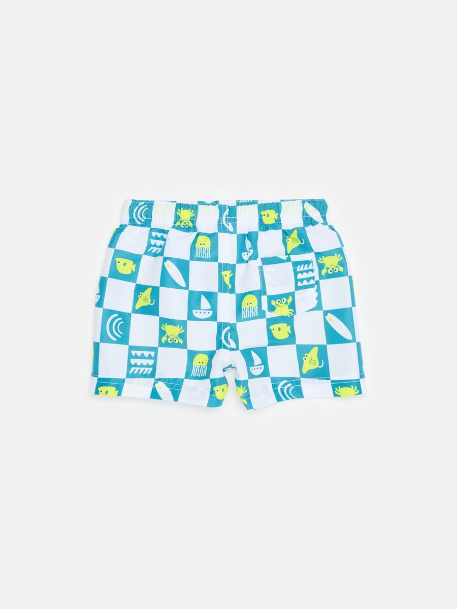 Swimming shorts with drawstring and print_1
