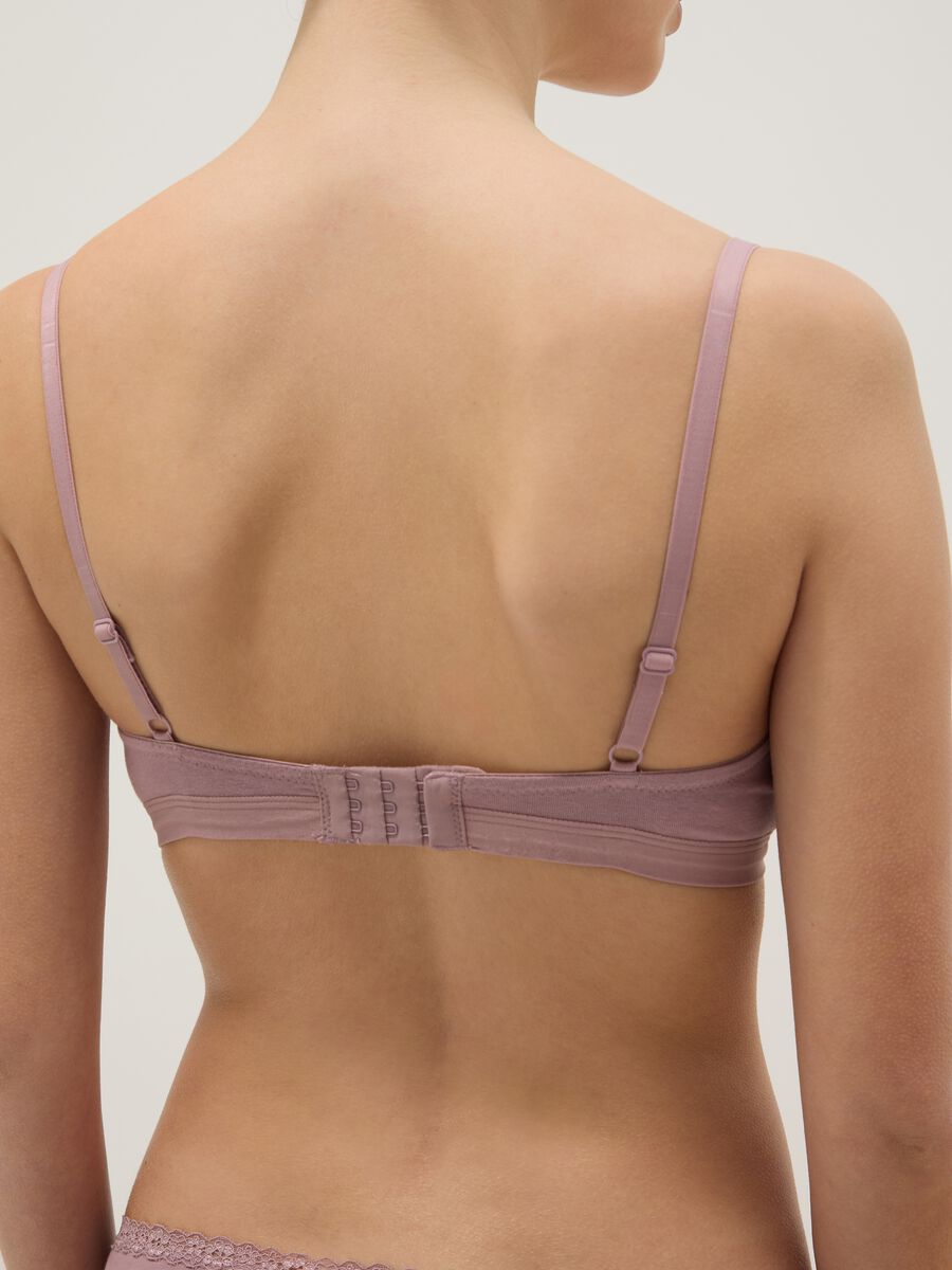 Reggiseno in cotone elasticizzato rosa con spalline sottili_2