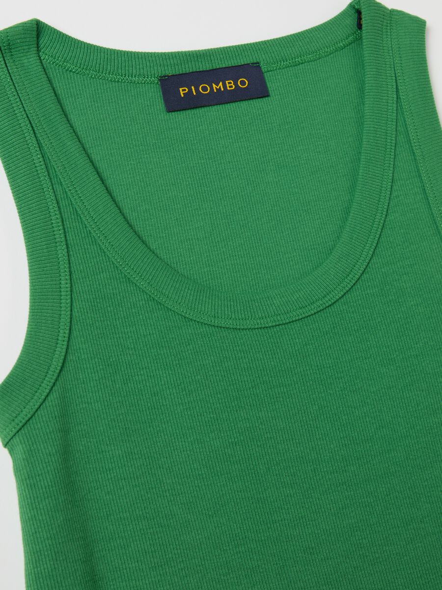 Green ribbed tank top_5