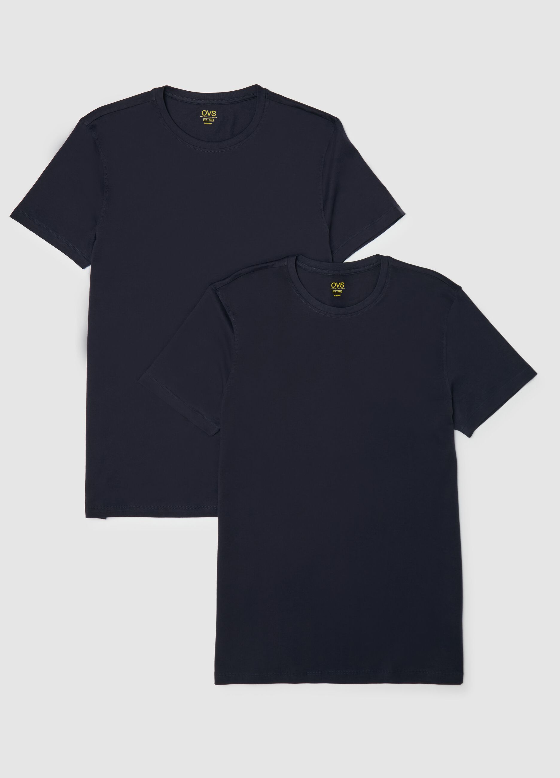 Two-pack undershirts with round neck