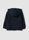Blue hooded sweatshirt in pure organic cotton, regular fit for baby boy_1