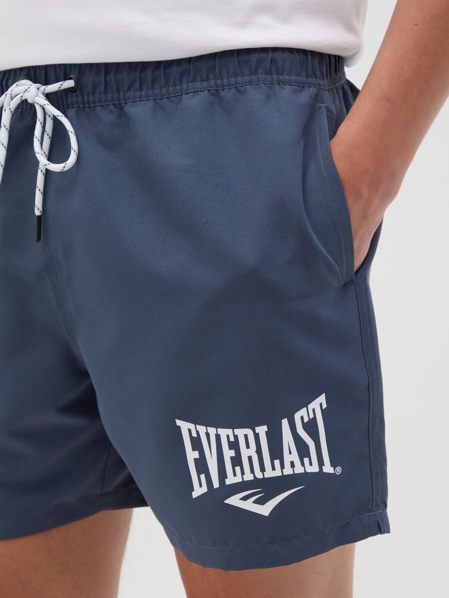 Blue swimming trunks with logo print_2