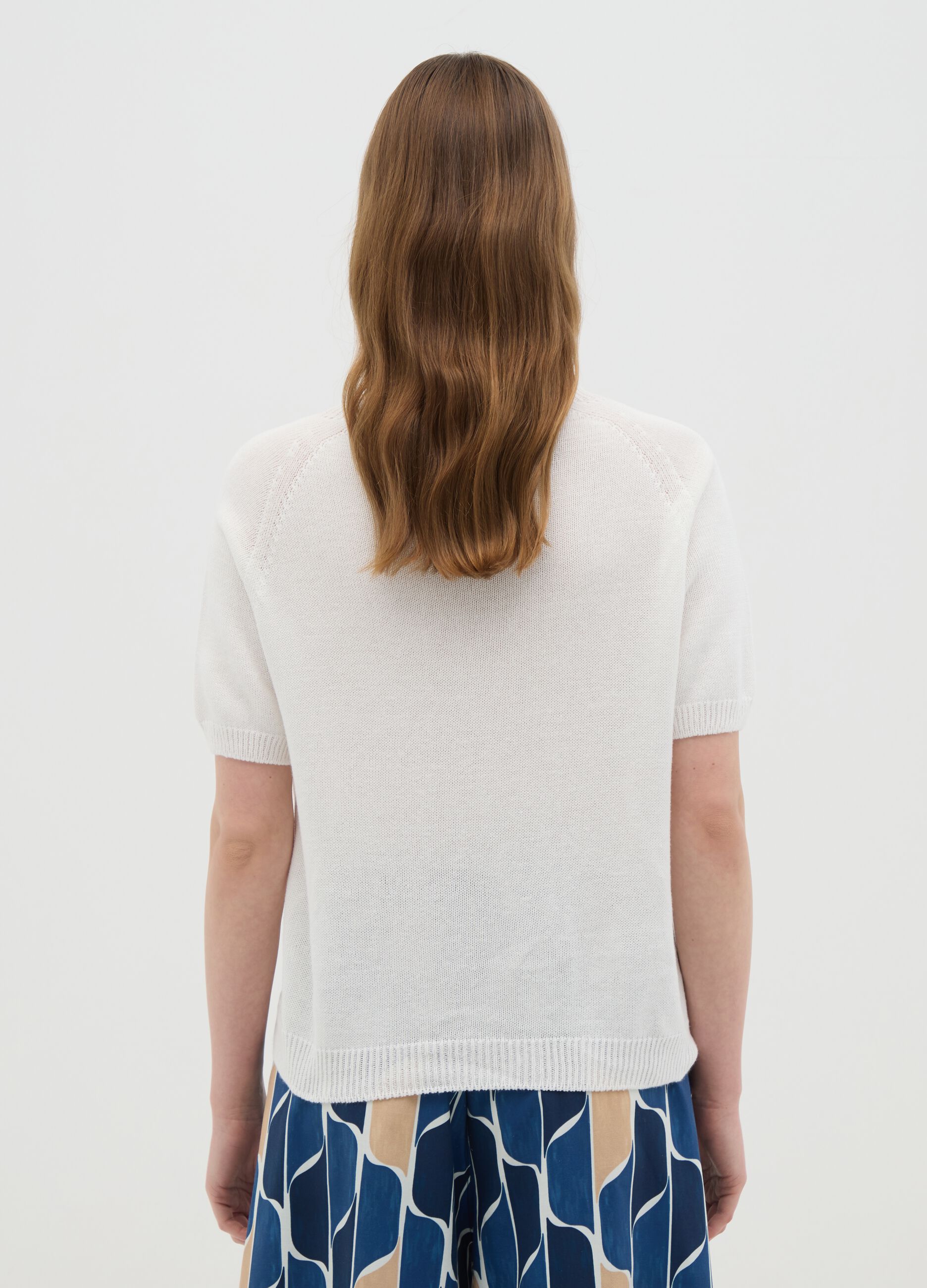 Women's white pure cotton regular fit t-shirt