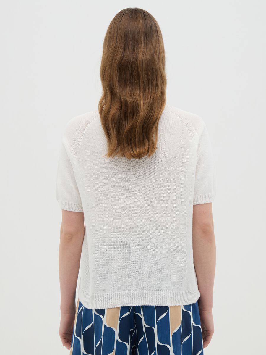 Women's white pure cotton regular fit t-shirt_3