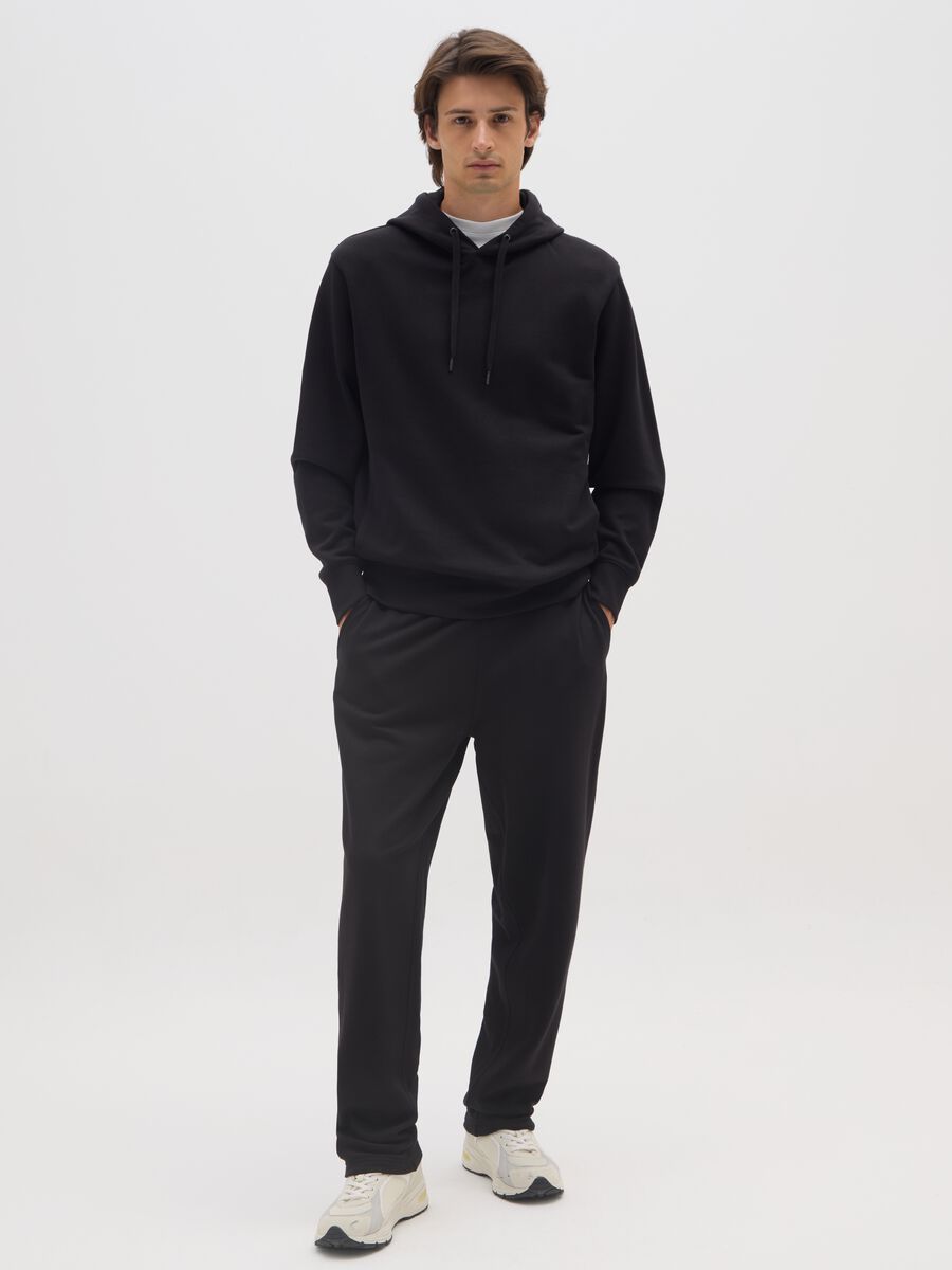 Black pure cotton oversized trousers_0