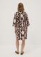 Brown stretch-cotton dress with geometric pattern, regular fit_3