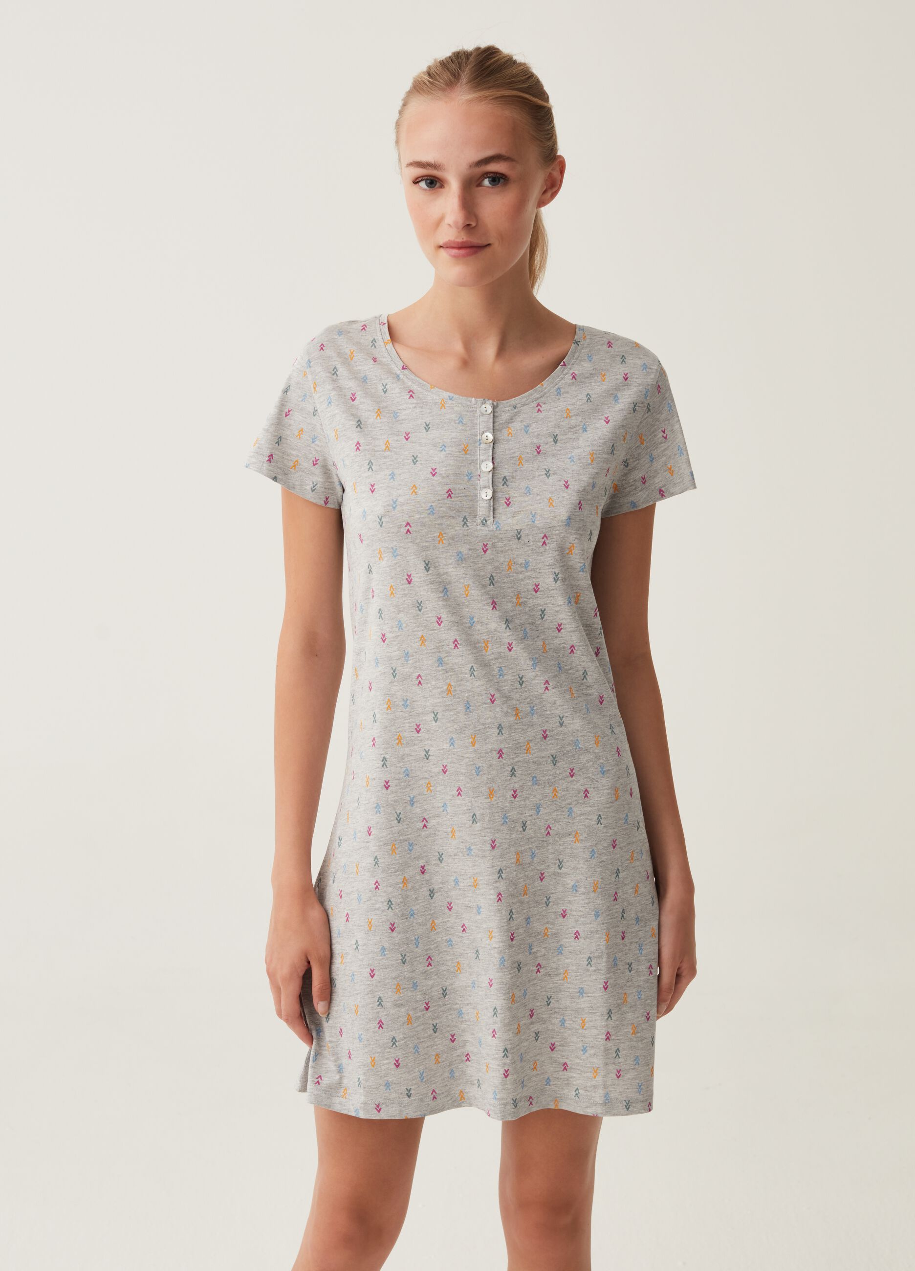 Camicia da notte con stampa all-over_1