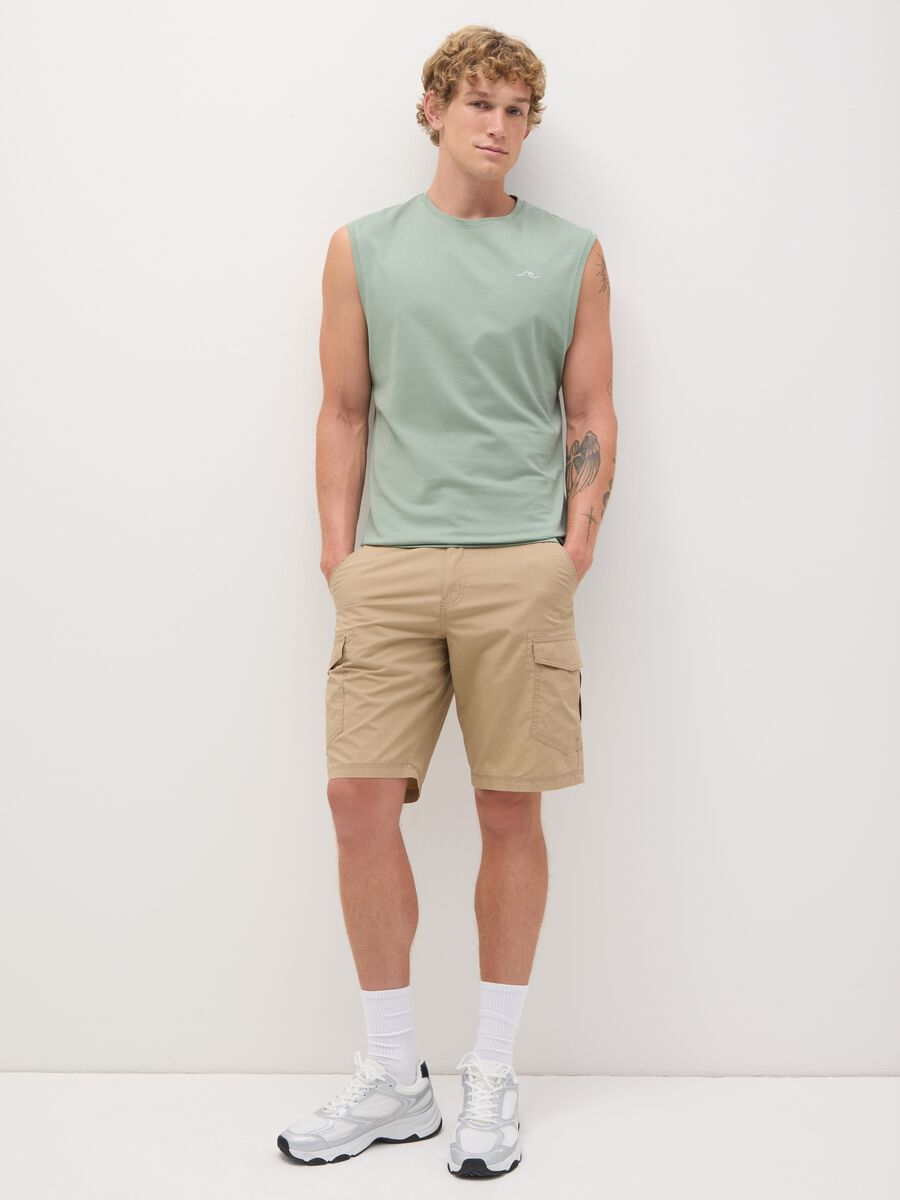 Men's Green Pure Cotton Vest Regular Fit_1