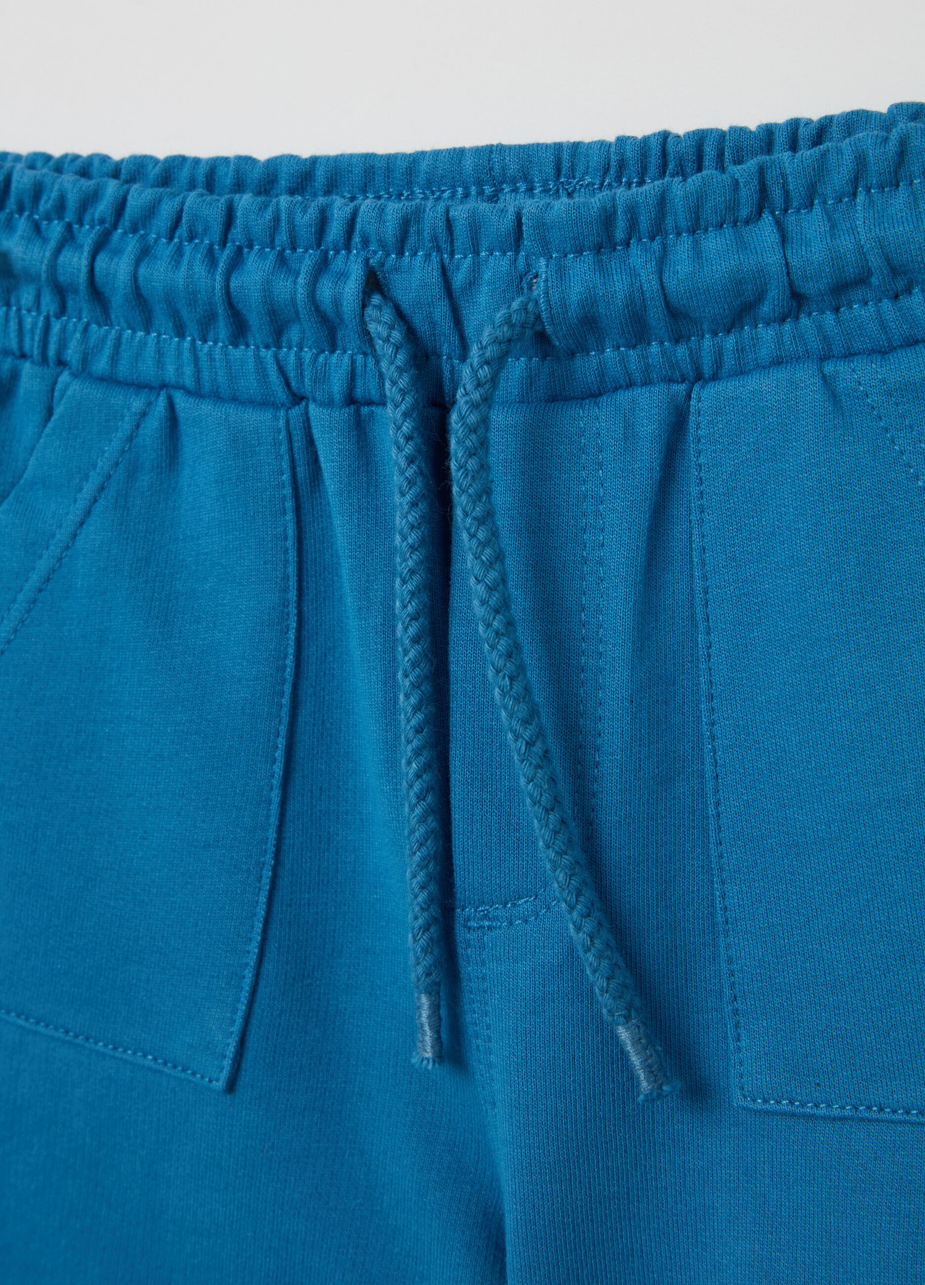 Bermuda shorts in French terry with drawstring