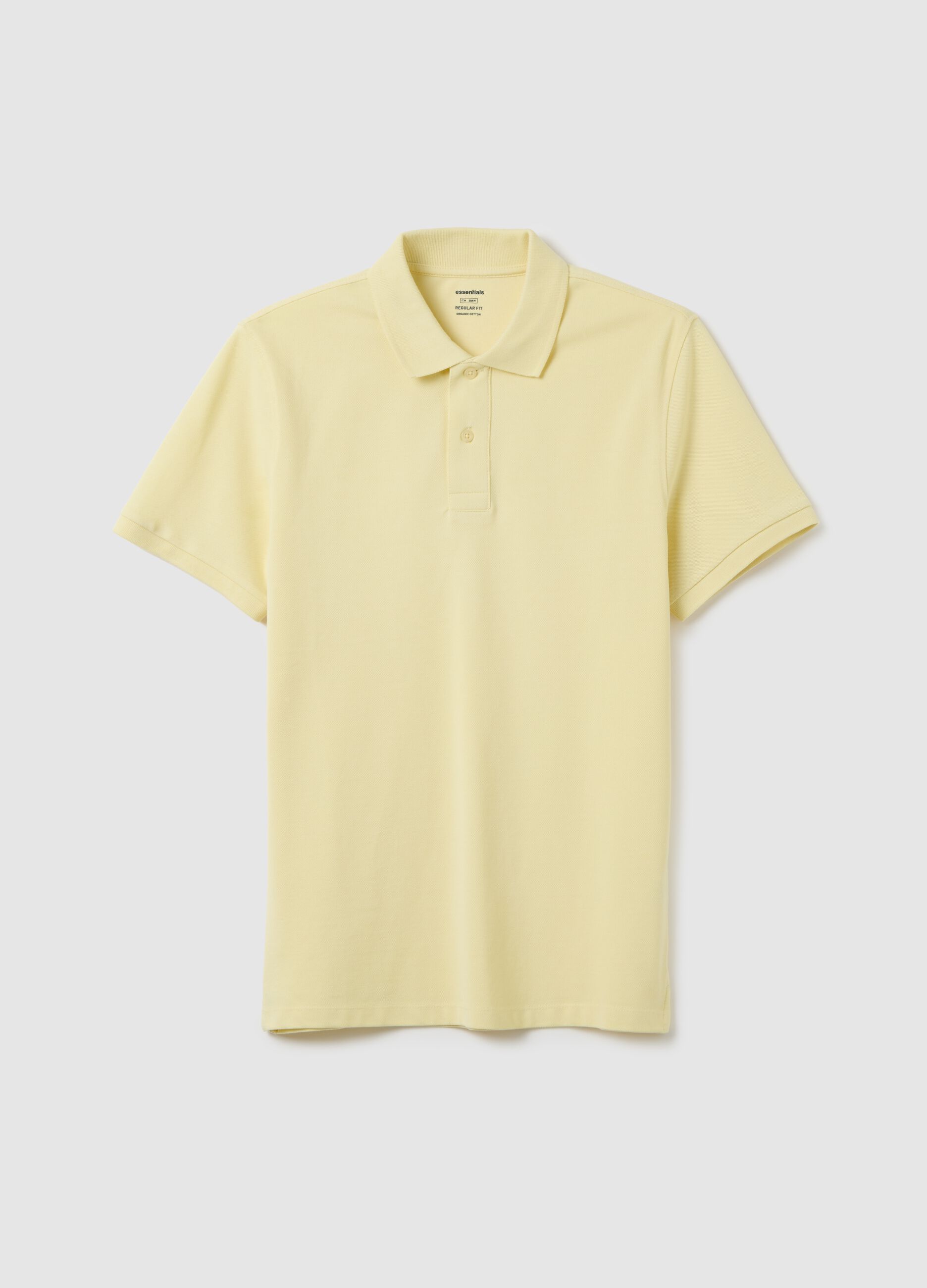 Men's pure cotton yellow polo regular fit