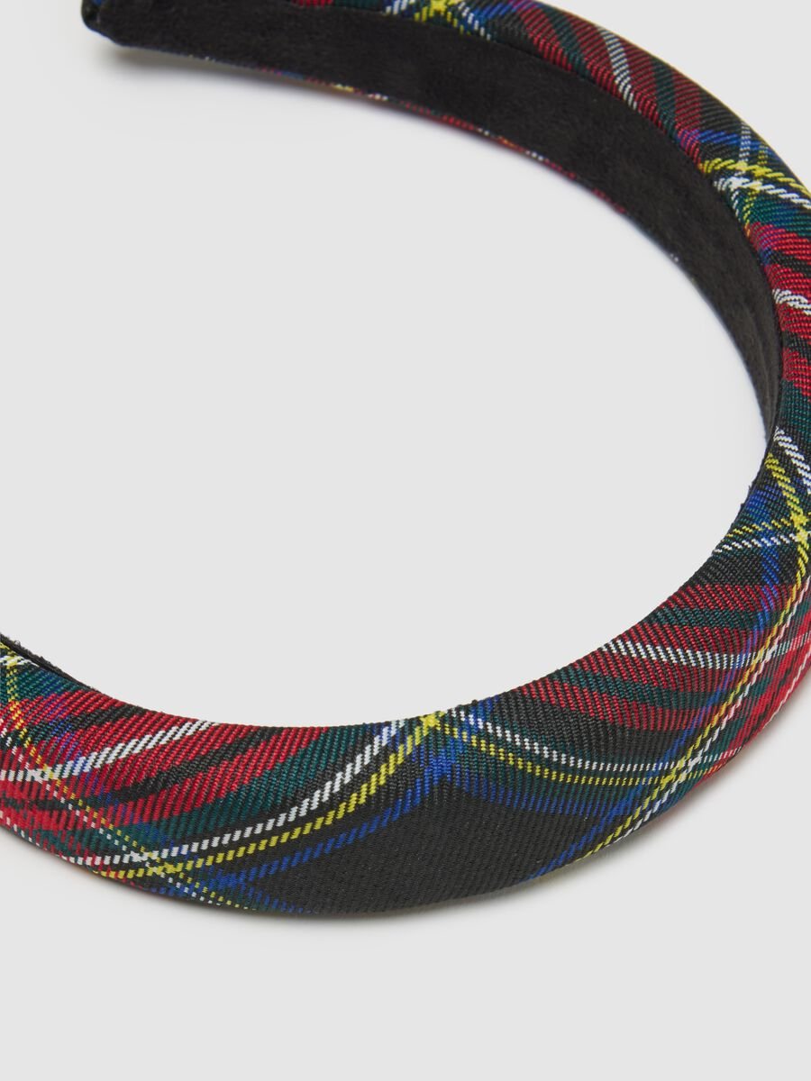 Multicolour headband with check pattern_1