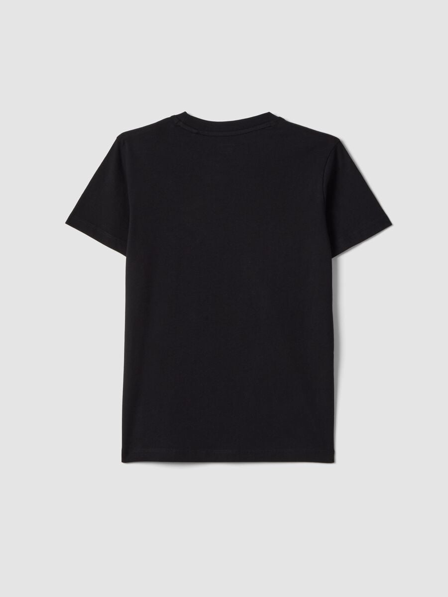 Boys&rsquo; black pure cotton regular fit T-shirt_4