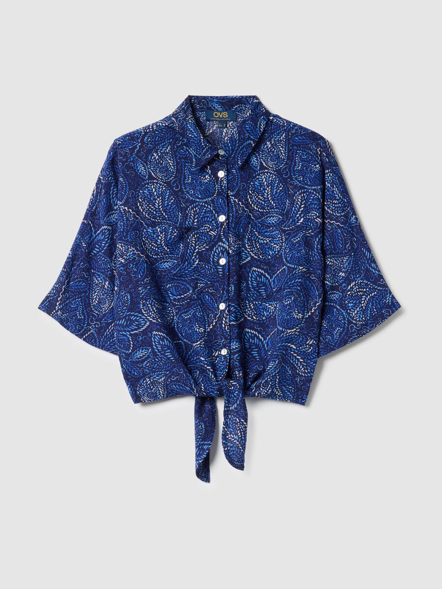 Multicolour pure viscose shirt with regular fit and pattern_4