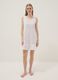 White sleeveless pure cotton nightdress with floral embroidery_0